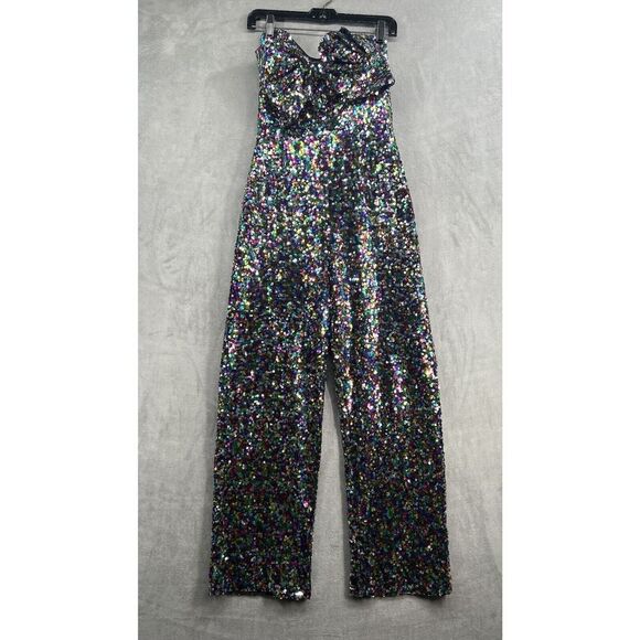 Anthropologie Hutch Bow Jumpsuit Size 2 Black Montif Strapless - Picture 2 of 13